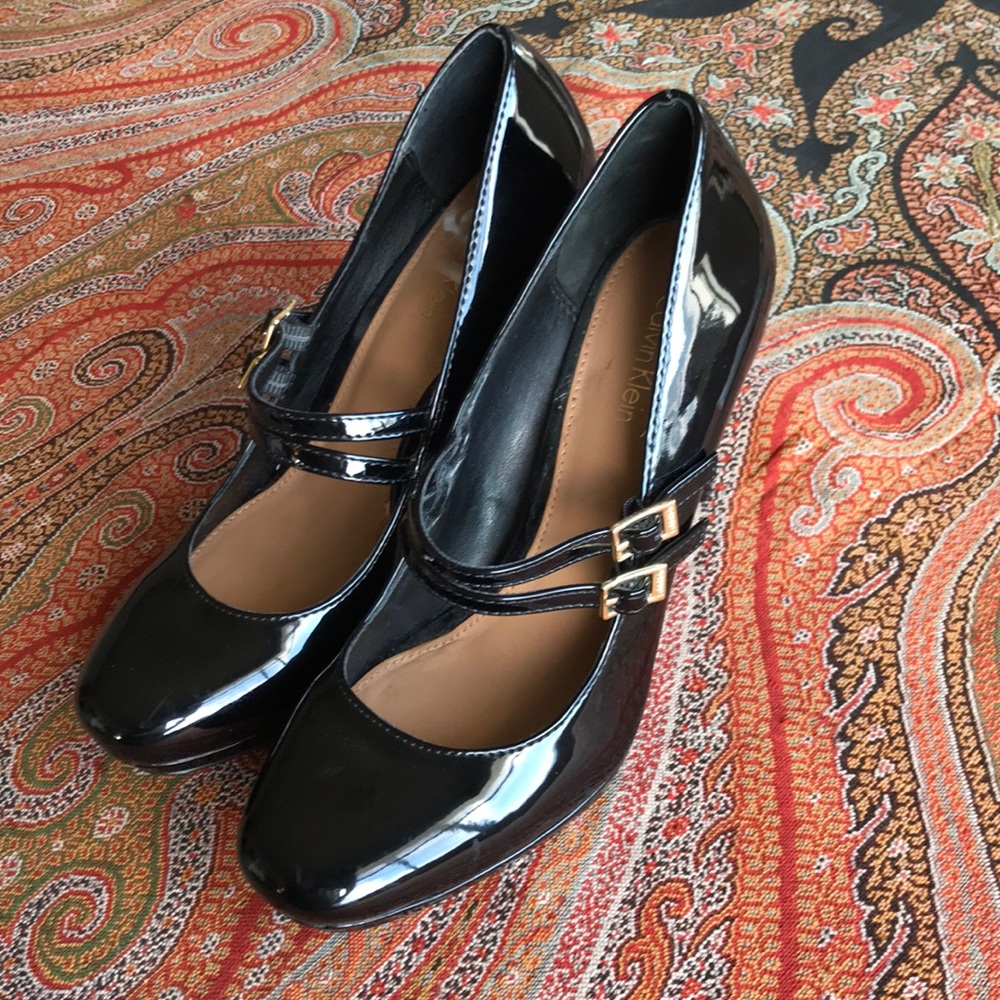 Calvin Klein Patent Mary Jane heels